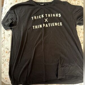 Black Thick Thighs x Thin Patience Tee